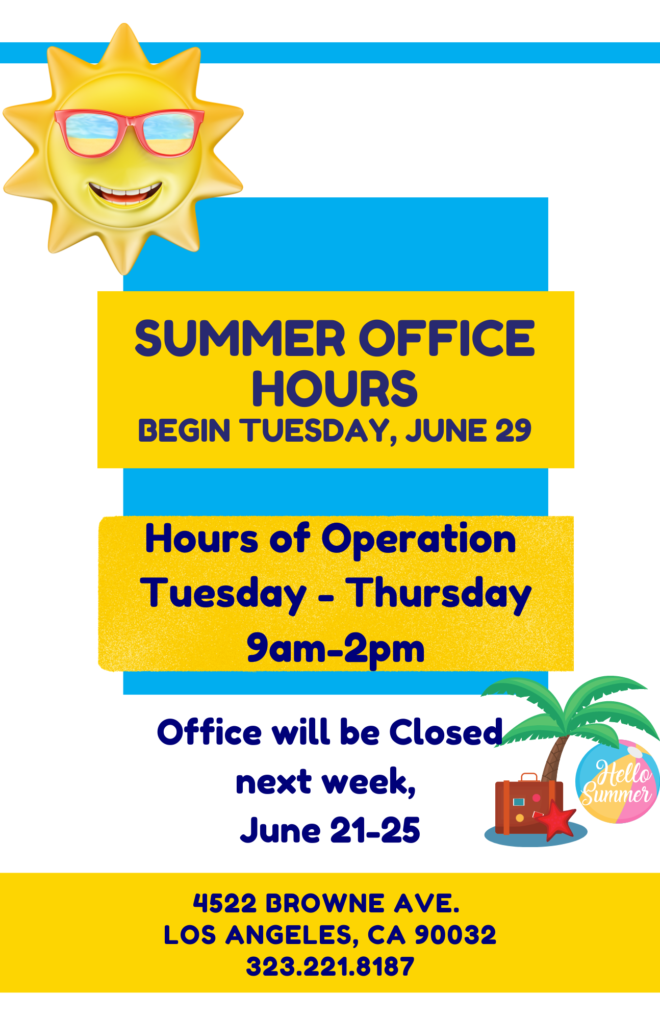 Summer Office Hours | Our Lady of Guadalupe School, Rose Hill